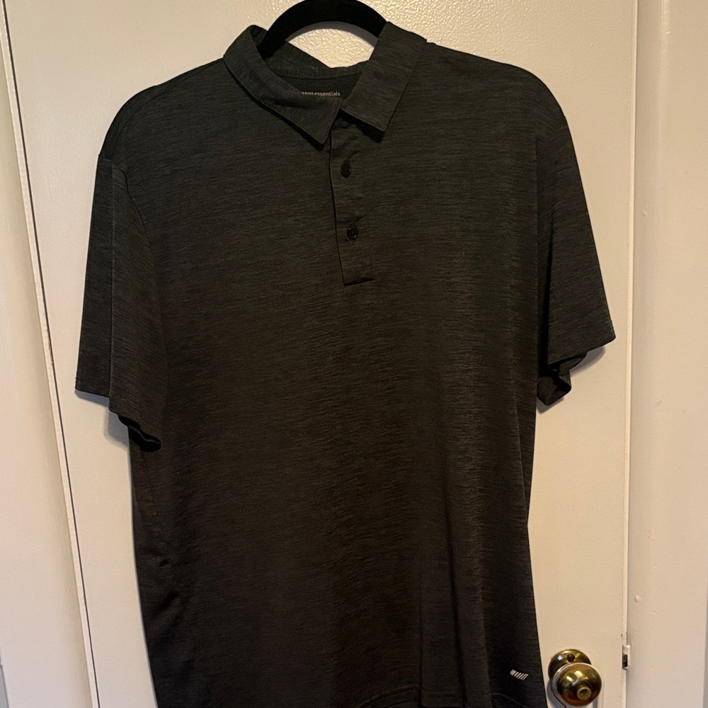 Men's Heather Black Short-Sleeve Polo Shirt
